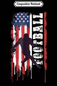 Composition Notebook: Football Vintage American Flag Gift Journal/Notebook Blank Lined Ruled 6x9 100 Pages