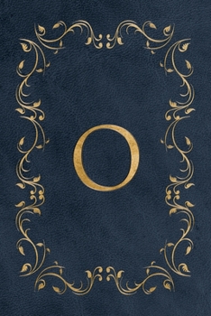 O: Faux leather effect / look gold monogram. Personalized letter ruled journal notebook. Elegant traditional design suitable for all: men, women, ... pages in 6 x 9 matte finish, handy size.