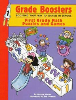 Paperback Grade Boosters First Grade Math Puzzles and Games: Boosting Your Way to Success in School Book