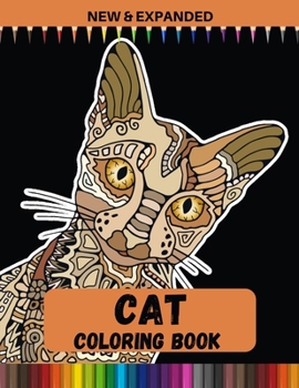 Paperback Cat Coloring Book (New & Expanded): Stress Relieving Designs for Kids, Boys & Girls Relaxation Book