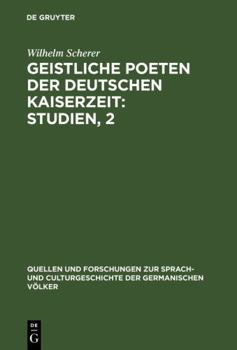 Hardcover Geistliche Poeten der deutschen Kaiserzeit: Studien, 2 [German] Book