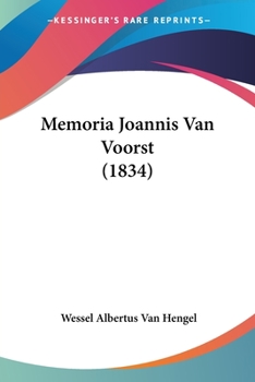 Paperback Memoria Joannis Van Voorst (1834) [Latin] Book