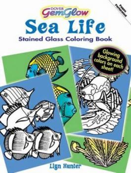 Paperback Sea Life Gemglow Stained Glass Coloring Book