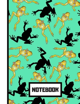 NOTEBOOK: Gorgeous Chinese Style Frog Green Pattern Print Novelty Gift - Frog Notebook for Teens, Men and Women