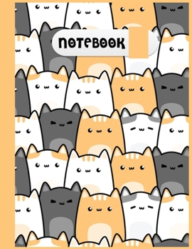 Notebook : Cute Colorful Kawaii Kitty Cats College Ruled Pages Wide Lined Journal (Composition Book, Journal) (8. 5 X 11 Large)