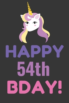 Paperback Happy 5th Bday! Notebook Notebook: Lined Journal, 120 Pages, 6 x 9, Pink Unicorn Bday Gift Journal, Black Matte Finish Book