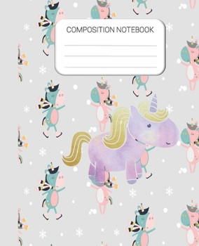 Composition Notebook: Unicorn Wide Ruled Notebook, School Notebook, 7.5 x 9.25 Inches Home School Notebook, Writing Notebook Gift for Girls Kids, Students, Teens