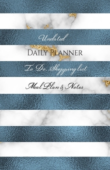 Paperback Undated Daily Planner - To Do, Shopping List, Meal Plan & Notes Book