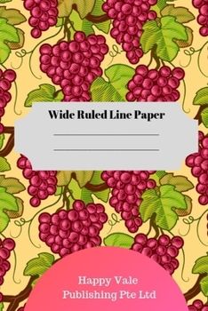 Paperback Cute Grape Theme Wide Ruled Line Paper Book
