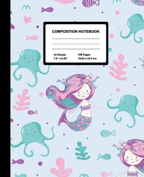 Composition Notebook: Mermaid Undersea | Wide Ruled Paper Journal | Blank Lined Workbook for Teens Kids Students Girls, for Home School & Writing Notes