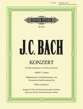 Partition classique EDITION PETERS BACH JOHANN CHRISTIAN - VIOLA CONCERTO IN C MINOR + CD - VIOLA Alto