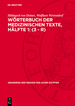 Hardcover Wörterbuch Der Medizinischen Texte, Hälfte 1: (3 - R) [German] Book