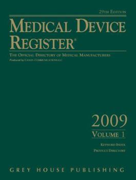 Hardcover Medical Device Register, 2-Volume Set: The Official Directory of Medical Manufacturers Book