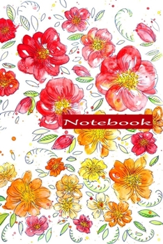Paperback Notebook: Watercolor Flowers is a 6X9 notebook that is 100 pages in size for creative people to write in. Book