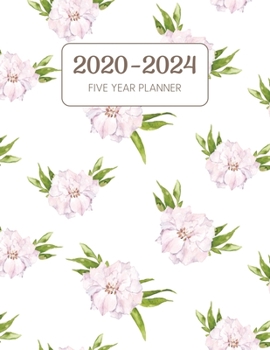 2020-2024 Five Year Planner: Monthly Agenda & Schedule with US Holidays - 60 Months or 5 Years - Light Blush Flowers (Appointment Diary With Todo List & Notes)
