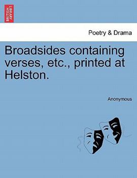 Paperback Broadsides Containing Verses, Etc., Printed at Helston. Book