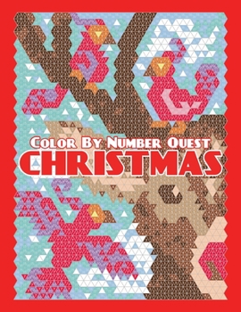 Paperback CHRISTMAS Color By Number Quest Book