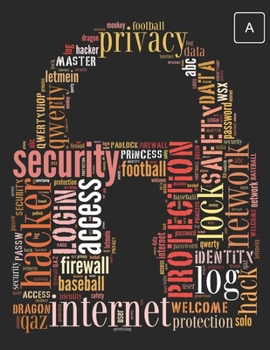 Paperback Internet Website Password Journal: Password Keepers With Alphabetical Tabs A-Z ( Size 8.5 X 11 ) Keep Your Secure Password: Padlock password word clou Book