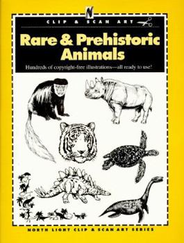 Paperback Rare and Prehistoric Animals: Clip and Scan Art Book