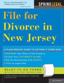 Paperback File for Divorce in New Jersey Book