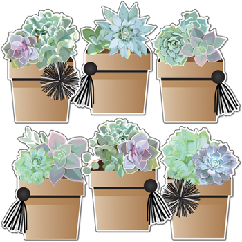 Misc. Supplies Simply Stylish Potted Succulents Cutouts Book