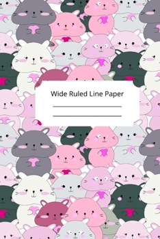 Paperback Baby Hamster Theme Wide Ruled Line Paper Book