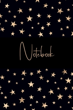Notebook Stars: Gold and Black College Ruled Journal, Night Sky Design