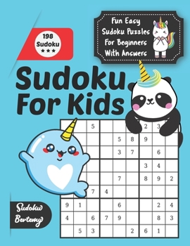 Paperback Sudoku For Kids Fun Easy Sudoku Puzzles For Beginners With Answers: Kids Sudoku Book 9x9 with Cute Characters Unicorn Pandacorn and Dolphin Lovers Age [Large Print] Book