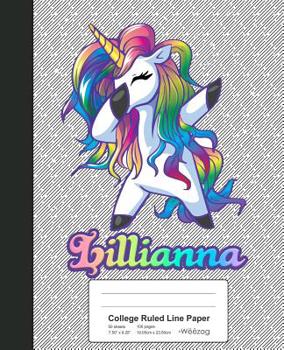 Paperback College Ruled Line Paper: LILLIANNA Unicorn Rainbow Notebook Book