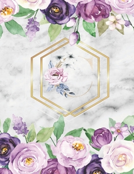 C :  Cute Initial Monogram Letter: College Ruled Notebook ( Size 8.5 X 11 ) Perfect For Women And Girl Design Floral Alphabet, Gold Letters With ... suitable for Writing Journal & Note Taking