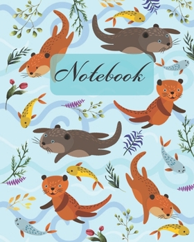 Paperback Notebook: Otters And Fish - Animals Diary / Notes / Track / Log / Journal, Book Gifts For Women Men Kids Teens Girls Boys Friend Book