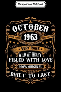 Composition Notebook: 56th Birthday Gift 56 Years Old Retro Vintage October 1963  Journal/Notebook Blank Lined Ruled 6x9 100 Pages