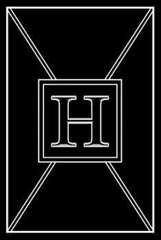 H: Personalized Dot Grid Bullet BUJO Notebook Journal Modern Sleek Black White Minimalist Initial Monogram Letter H - Many Usage Handy Travel Size For Boys MenTeens