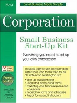 Paperback Corporation: Small Business Start-Up Kit [With Forms on CD/ROM] Book