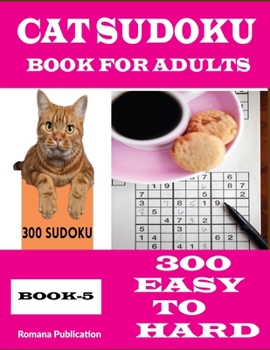 Paperback Cat Sudoku Book-5: Sudoku books for adults gift for cat lovers Book
