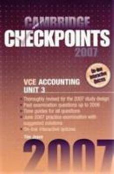 Paperback Cambridge Checkpoints Vce Accounting Unit 3 2007 Book