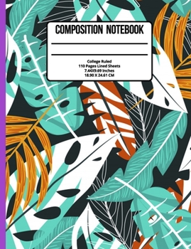 Paperback Composition Notebook College Ruled: Flower 100 Pages Book