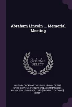 Paperback Abraham Lincoln ... Memorial Meeting Book