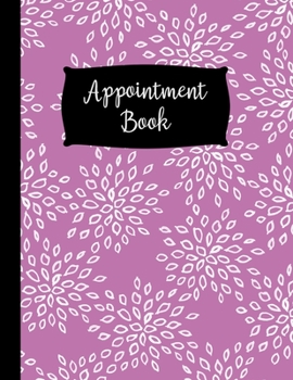 Paperback 5 Column Appointment Book: Large Purple 5 Column Undated Schedule Book - 120 Pages 15 Minute Increments - Floral Design Notebook Planner Book
