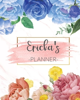Ericka's Planner: Monthly Planner 3 Years January - December 2020-2022 | Monthly View | Calendar Views Floral Cover - Sunday start