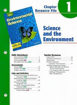 Paperback Holt Environmental Science Chapter 1 Resource File: Science and the Environment Book