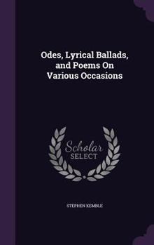 Hardcover Odes, Lyrical Ballads, and Poems On Various Occasions Book