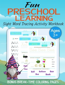 Paperback Fun Preschool Learning: Sight Word Tracing Activity Workbook Book