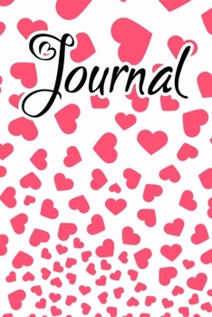Paperback Journal: Journal for women to write in Red Black Falling Hearts Book