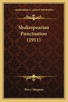 Paperback Shakespearian Punctuation (1911) Book