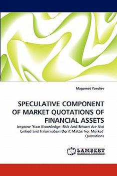 Paperback Speculative Component of Market Quotations of Financial Assets Book