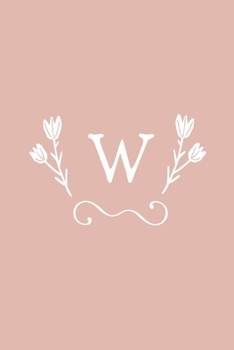 W: Monogram initial medium-lined notebook. Pink and white diary.