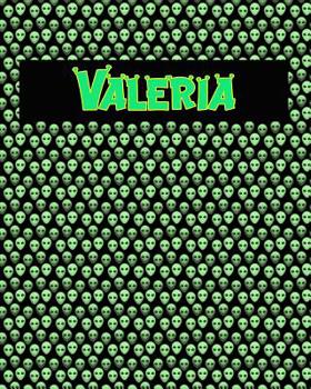 Paperback 120 Page Handwriting Practice Book with Green Alien Cover Valeria: Primary Grades Handwriting Book