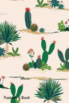 Paperback Password Book: Include Alphabetical Index With Hand Drawing Cactus Succulent Plants Seamless Pastel Background Book