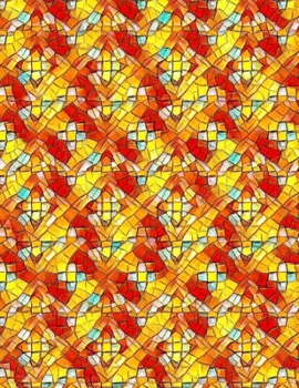 Cornell Notes Notebook: Mosaic Orange - Large 8.5"x11" - 140 Page - Cornell Note Taking System for Students - College-Ruled - Softbound - Glossy Cover